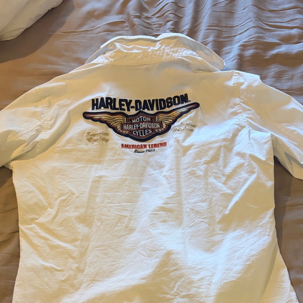 Harley-Davidson Classic White Button-Up Shirt - Picture 6 of 6